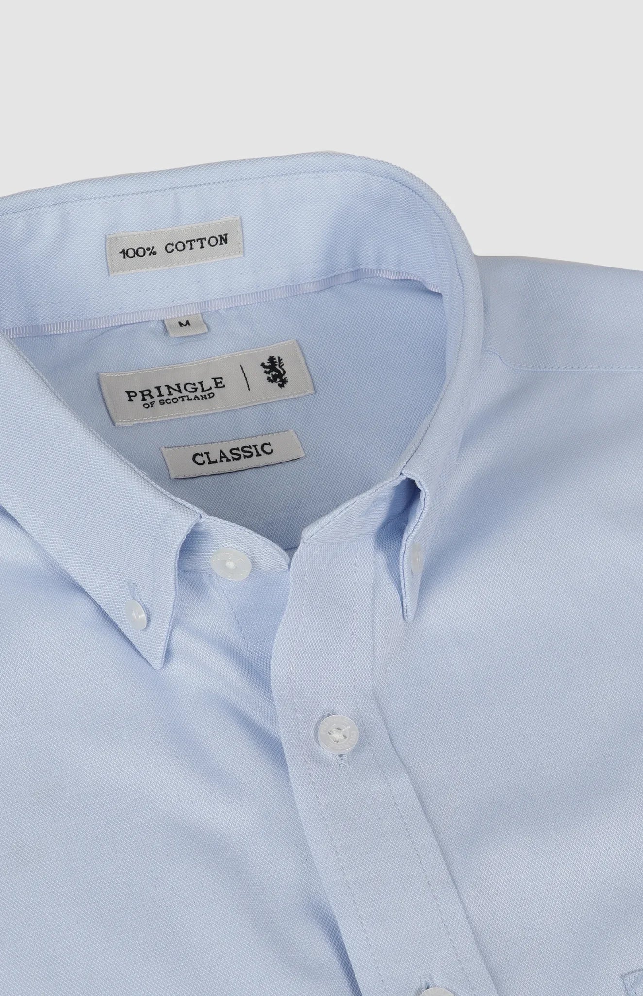 Light Blue R Pringle Alexander Textered Easy Care Classic Shirt Light Blue – Sedgars SA
