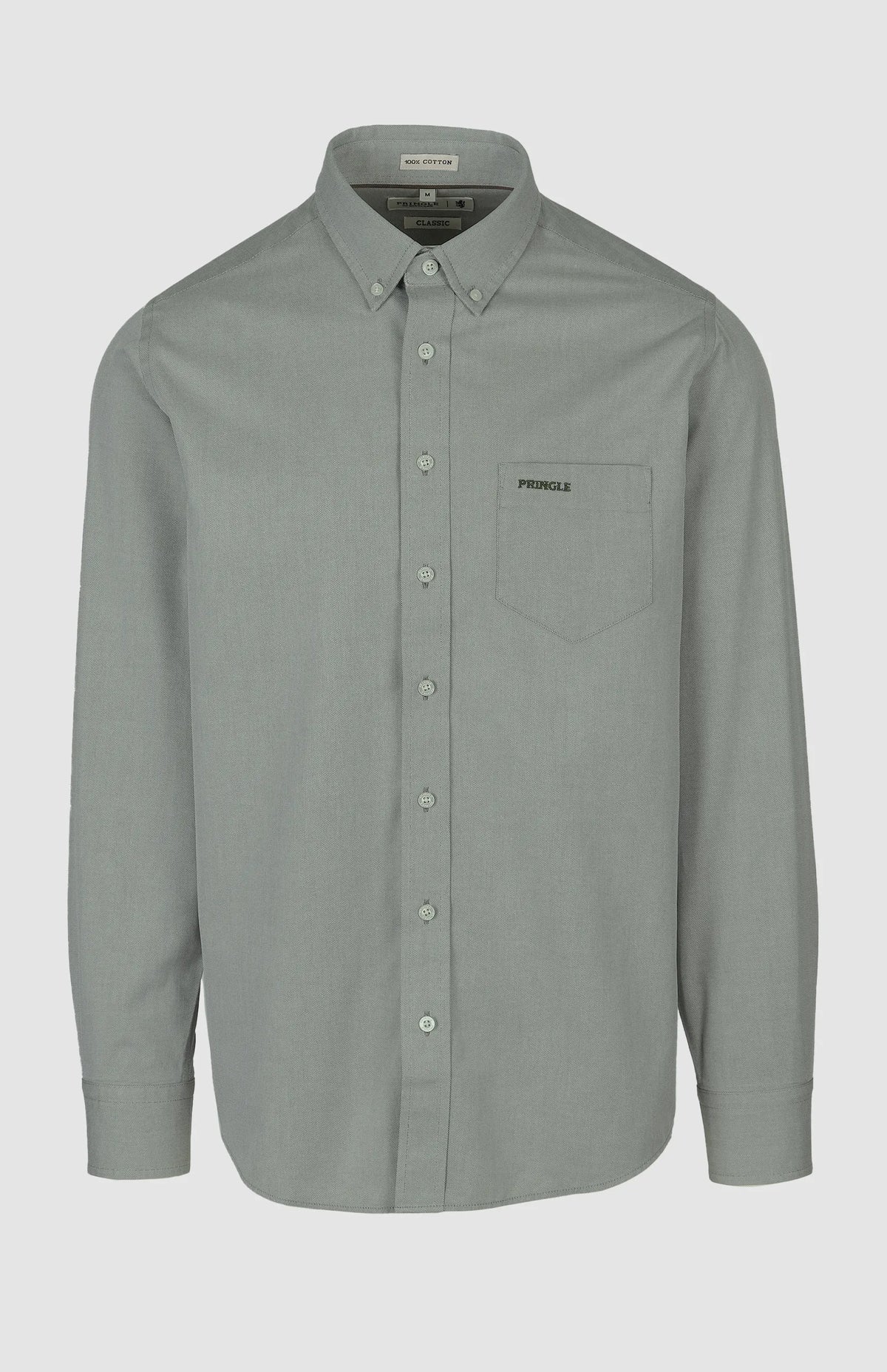 Pringle Mens Alexander Textured Easy Care Shirt In Grey