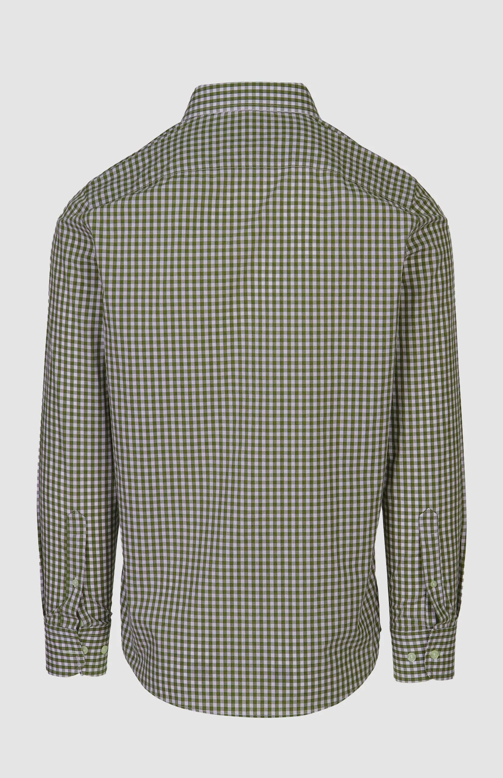 Pringle Mens Bernard Gingham Long Sleeve Tailored Shirt In Olive