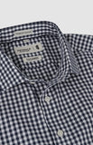 Pringle Mens Bernard Gingham E/Care Long Sleeves Tailored Shirt In Navy