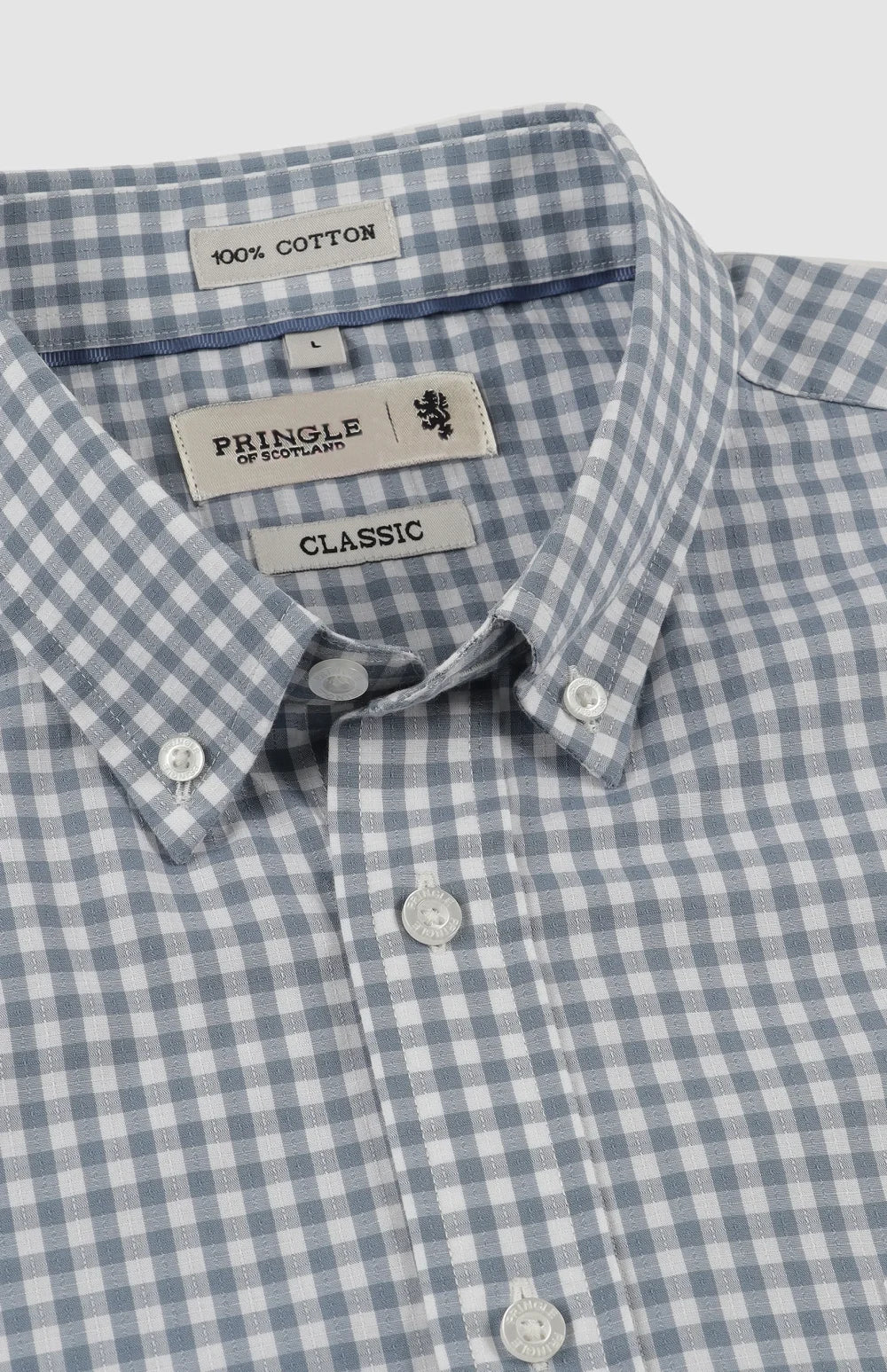 Pringle Mens Bryan Gingham Short Sleeves Classic Shirt In Blue