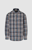 Pringle Mens Jordan Check Long Sleeves Classic Shirt In Blue