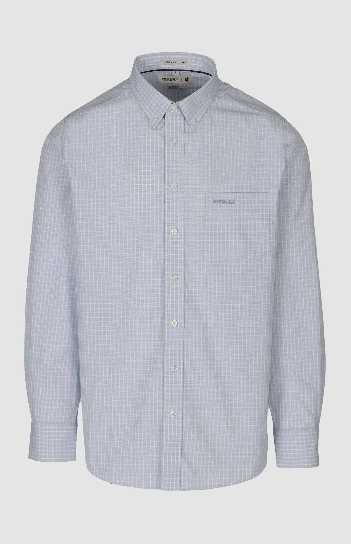 Pringle Mens Lawrence Check Classic Shirt In Light Blue