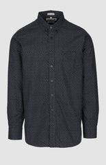 Pringle Mens Randy Printed Long Sleeve Classic Shirt In Navy