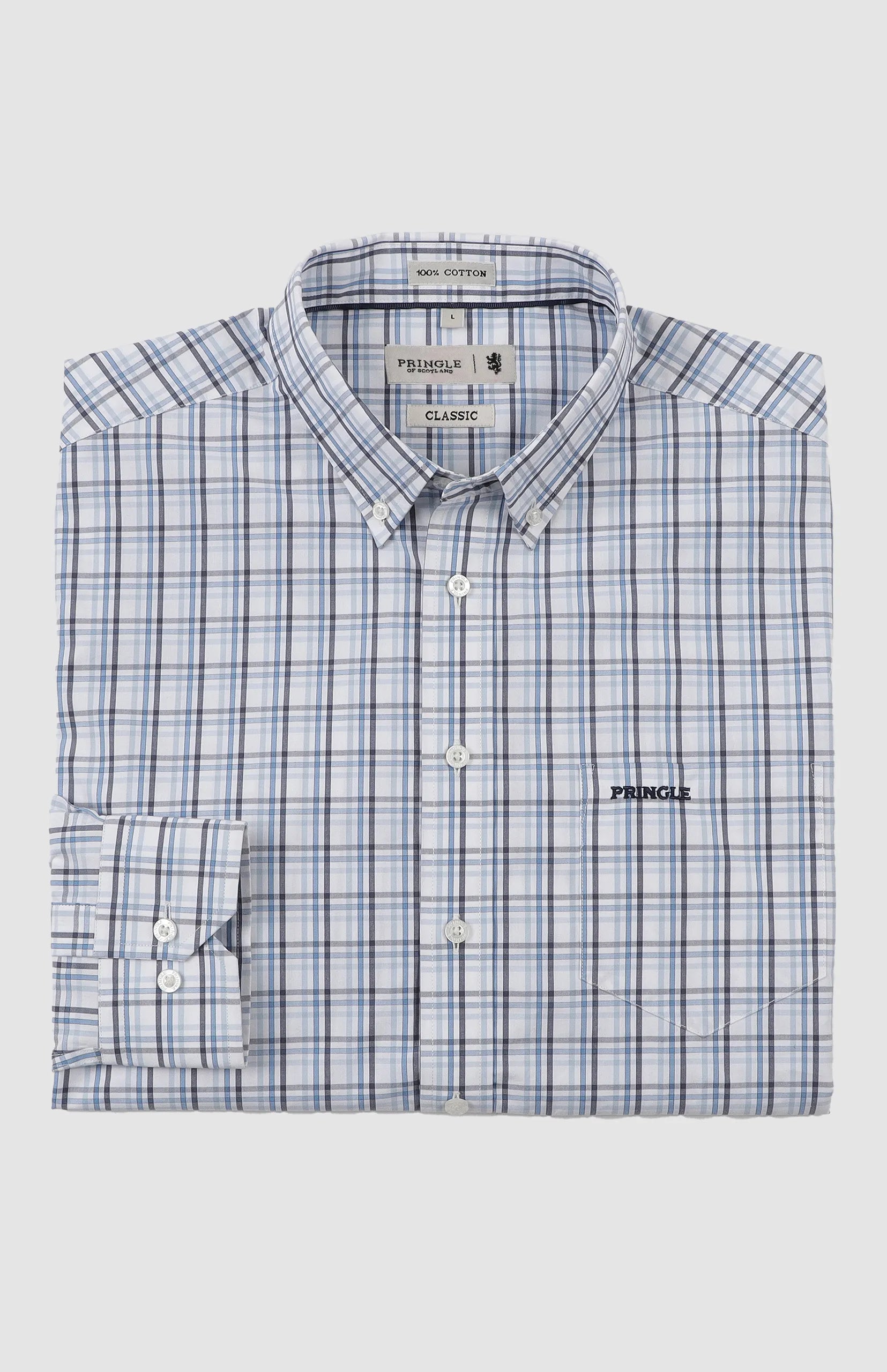 Pringle Mens Felix Check Classic Shirt In Blue