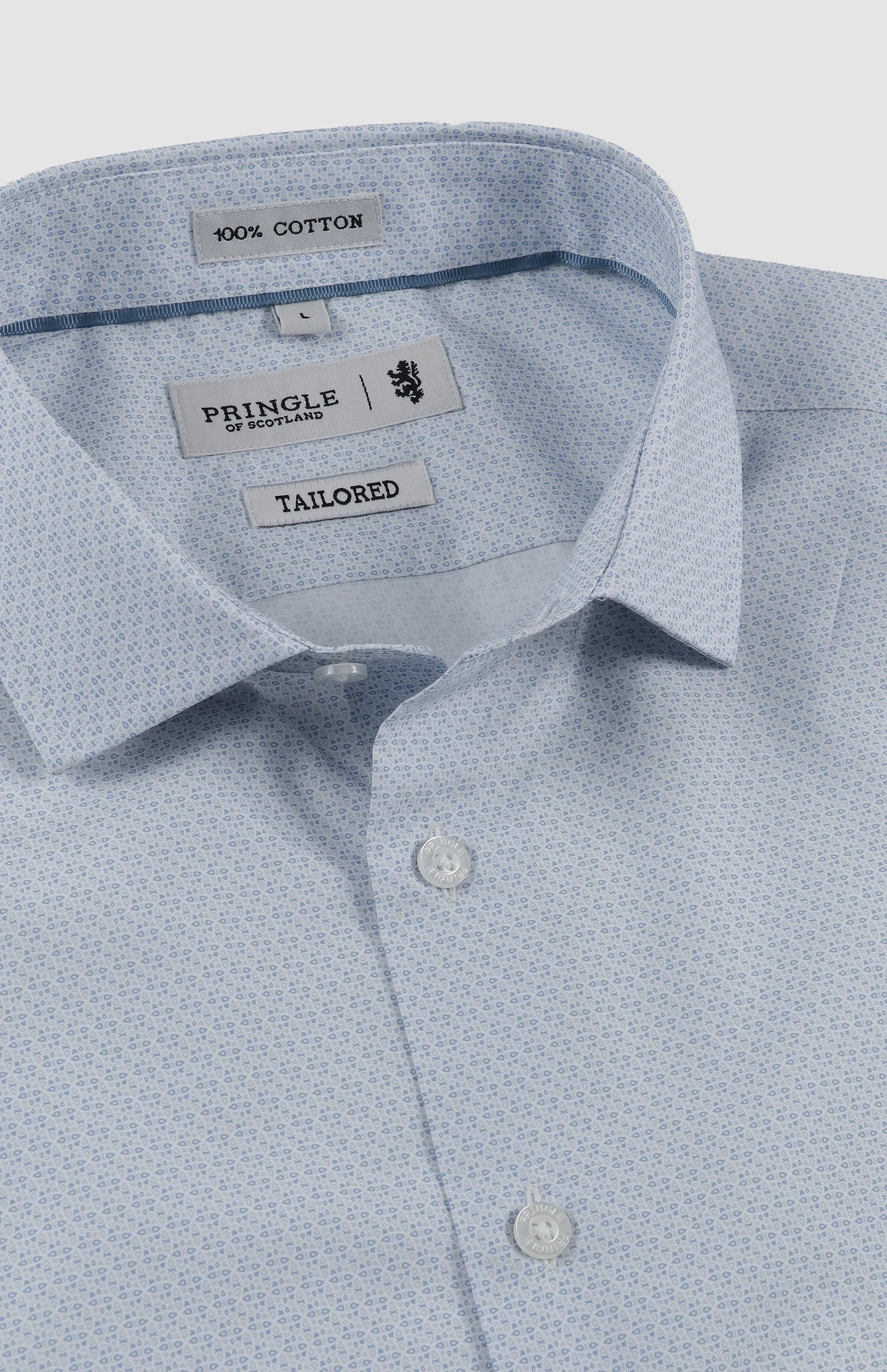 Pringle Cole Printed L/S Tailored Shirt Blue