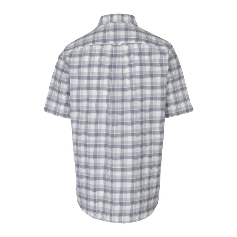 Pringle Mens Samual Oxford Check Short Sleeves Classic Shirt In Blue