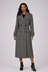 Pringle Womens Vivian Double Breasted Coat InGrey
