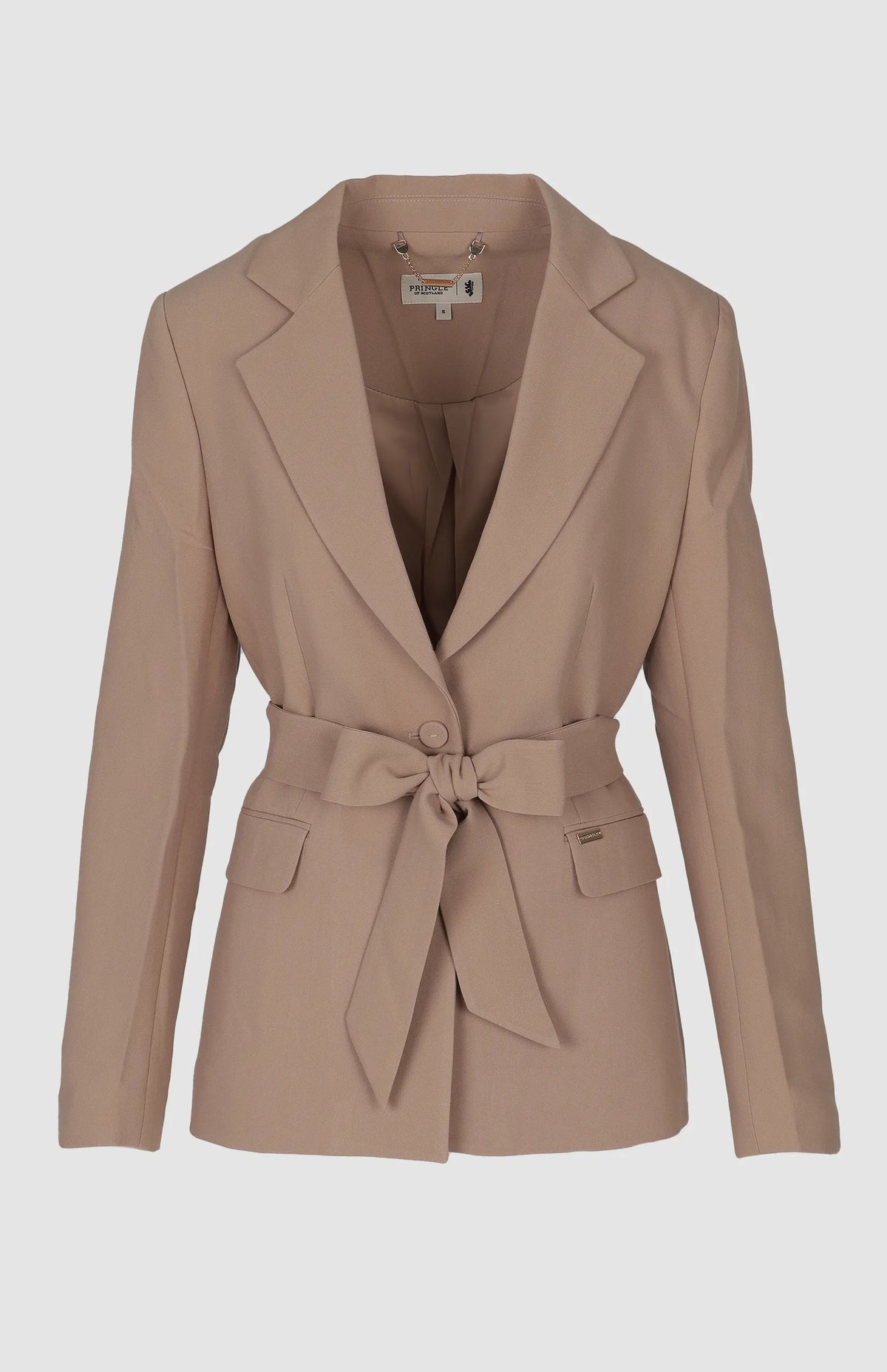 Pringle Womens Belted Blazer In Sand