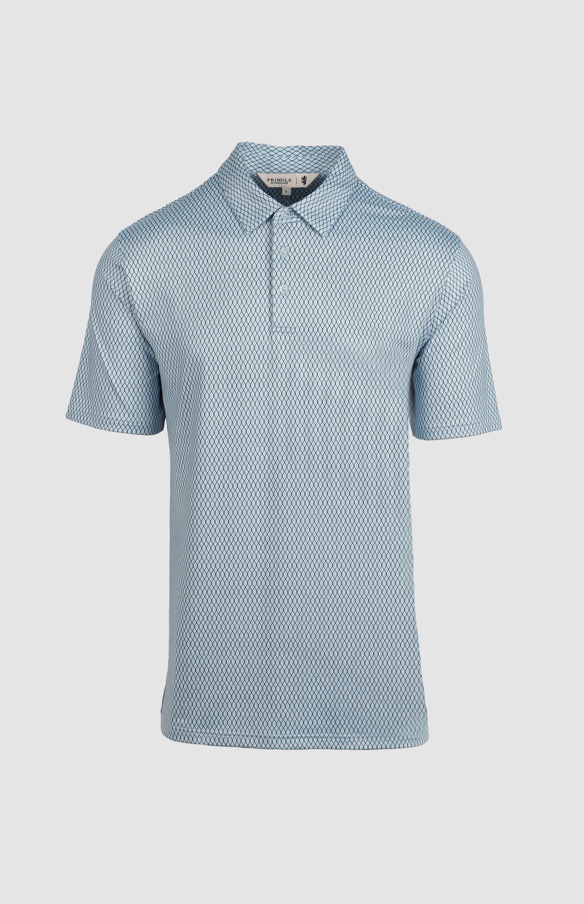 Pringle Mens Arnold Blue Printed Technical Golfer