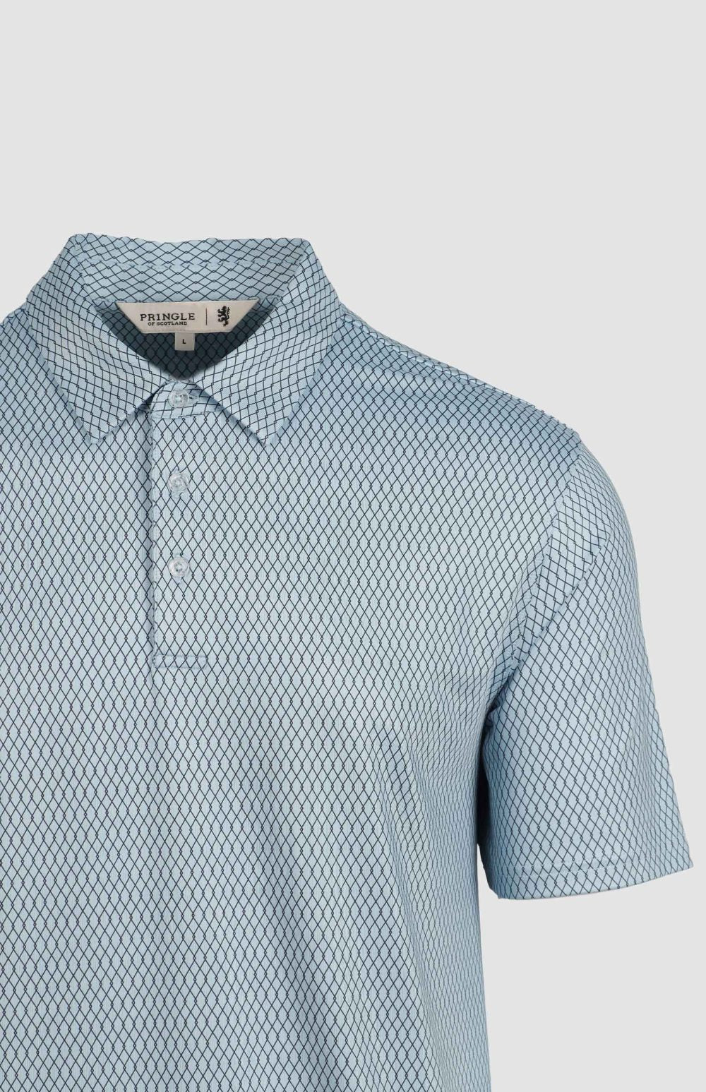 Pringle Mens Arnold Blue Printed Technical Golfer