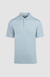 Pringle Mens Ben Light Blue Solid Technical Golfer