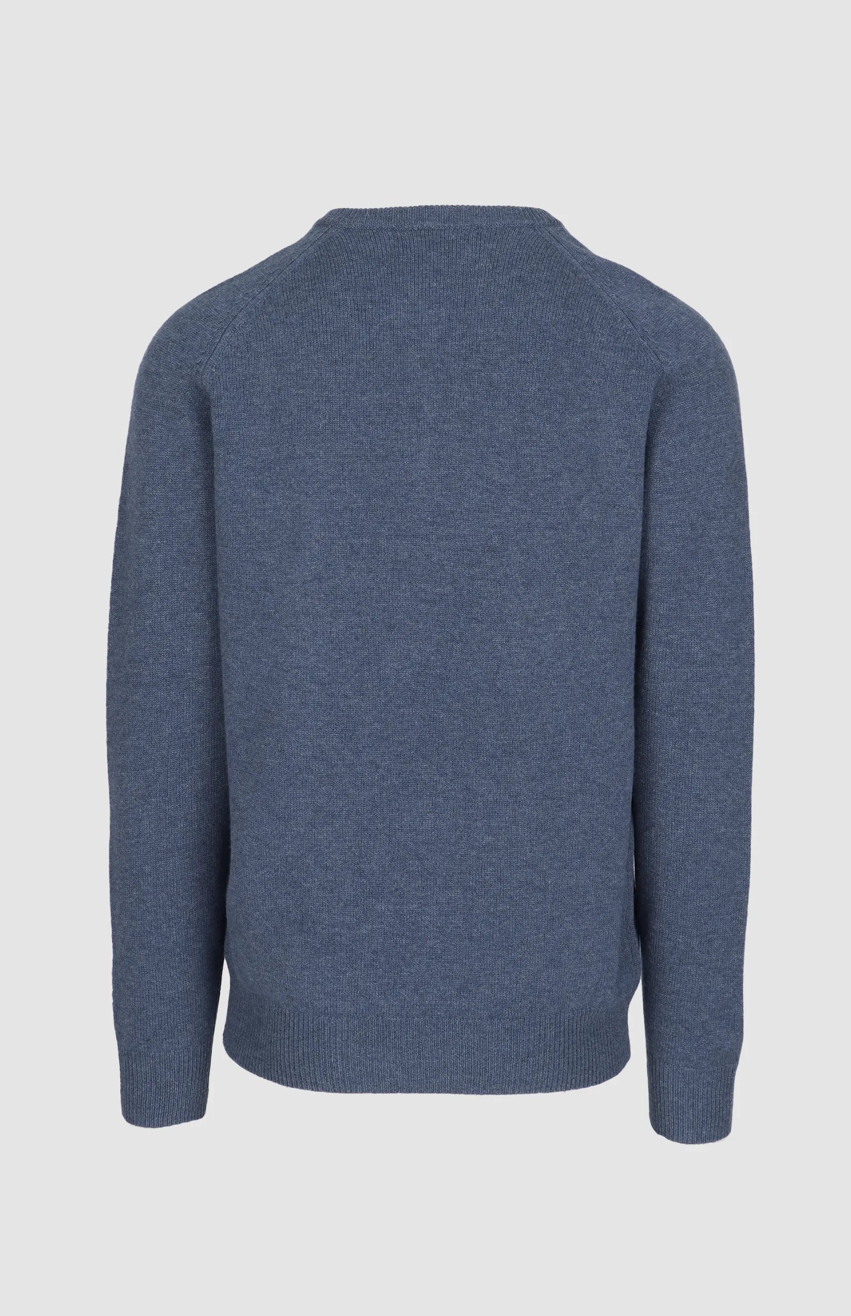 Pringle Mens Henry V Neck Lambswool Sweater In Mid Blue