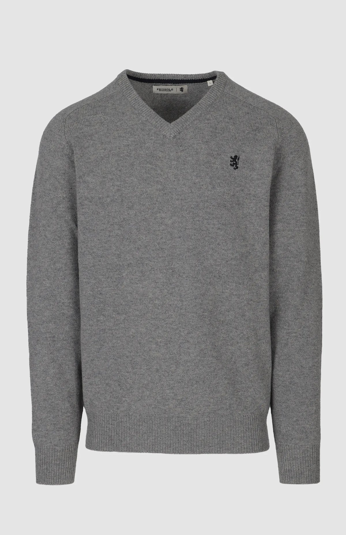 Pringle Mens Henry V Neck Lambswool Sweater In Grey