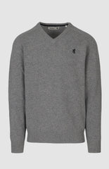 Pringle Mens Henry V Neck Lambswool Sweater In Grey
