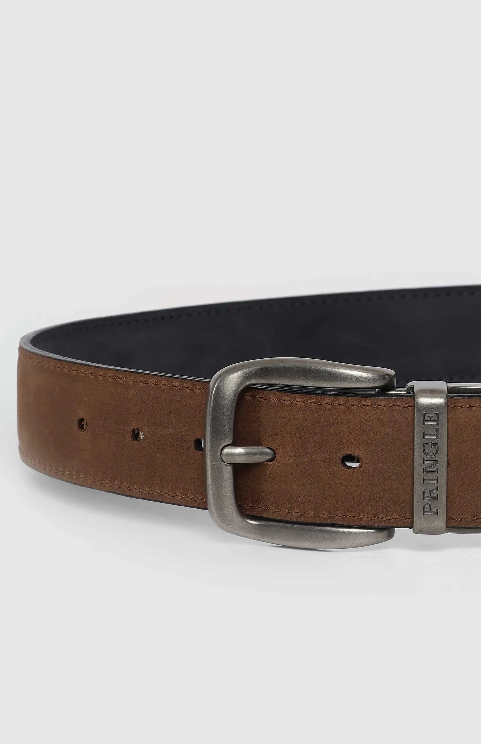 Pringle Mens Greg Reversible Belt In Navy And Tan