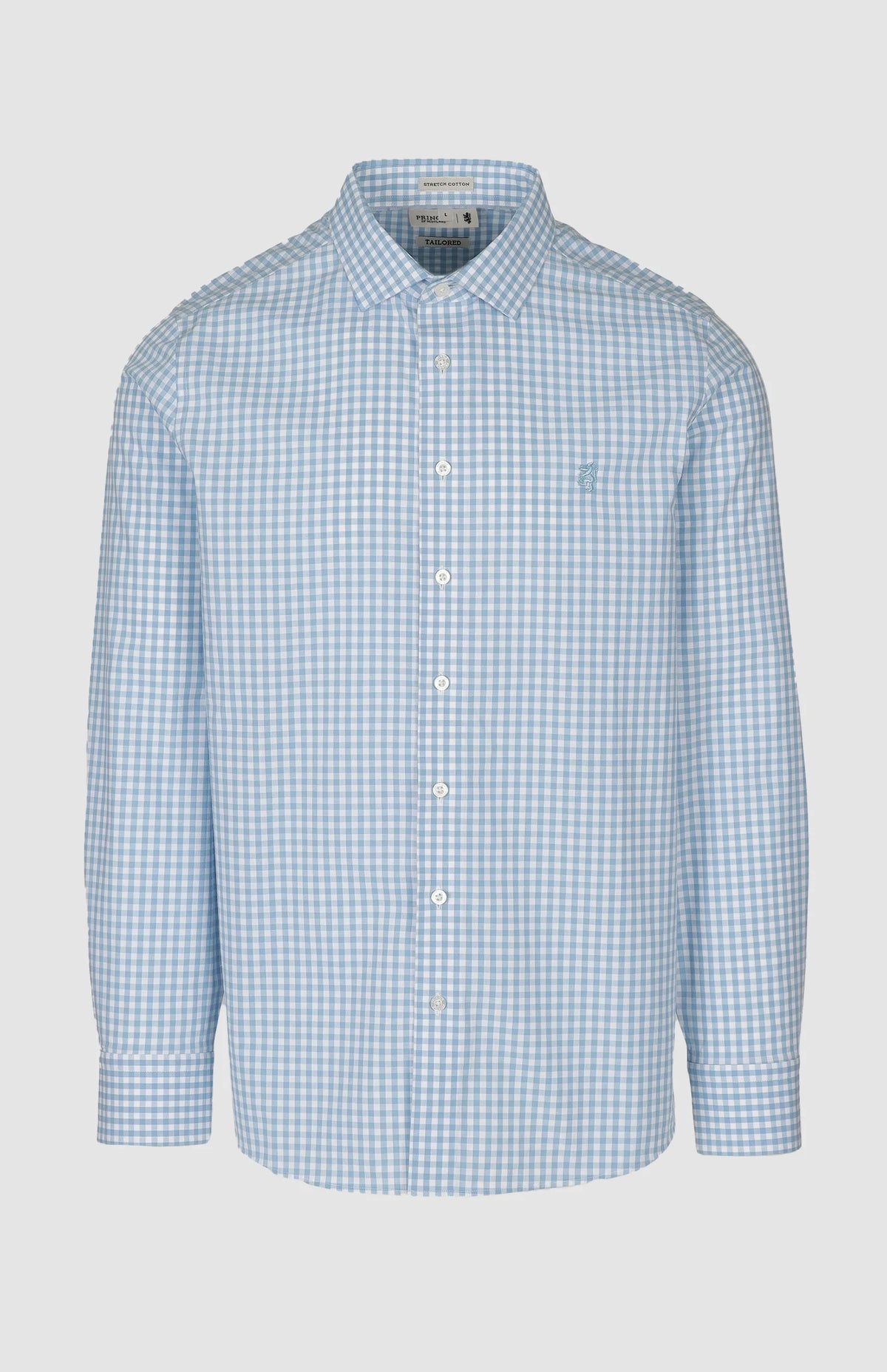 Pringle Mens Andy Textured Gingham Long Sleeves Tailored Shirt In Blue