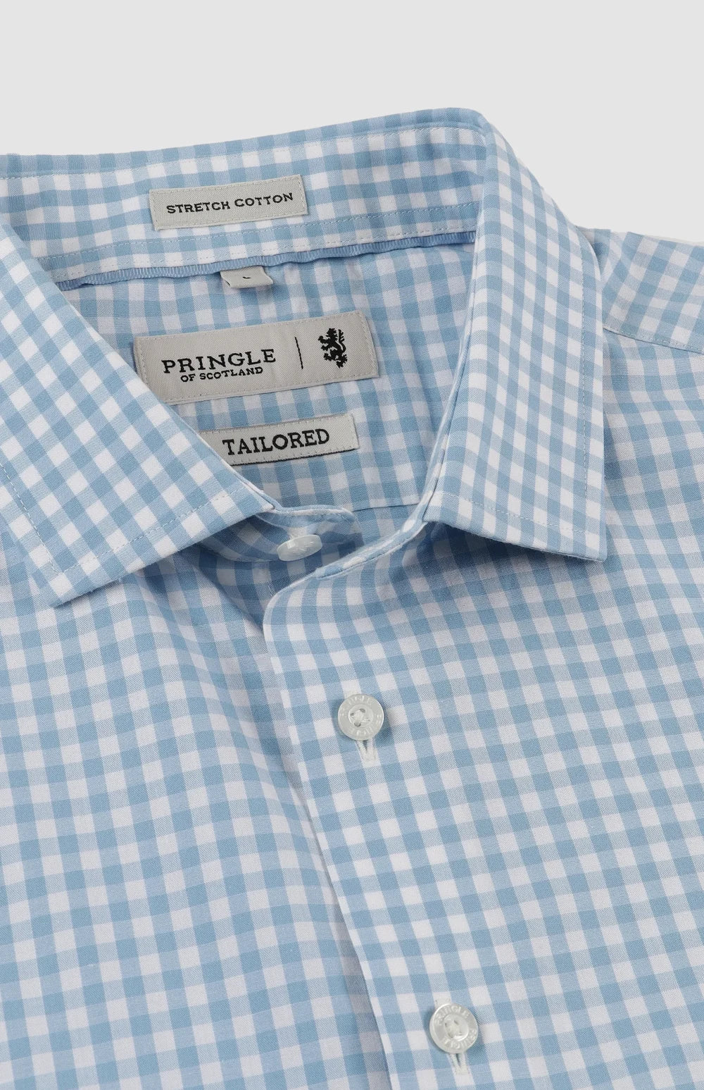 Pringle Mens Andy Textured Gingham Long Sleeves Tailored Shirt In Blue