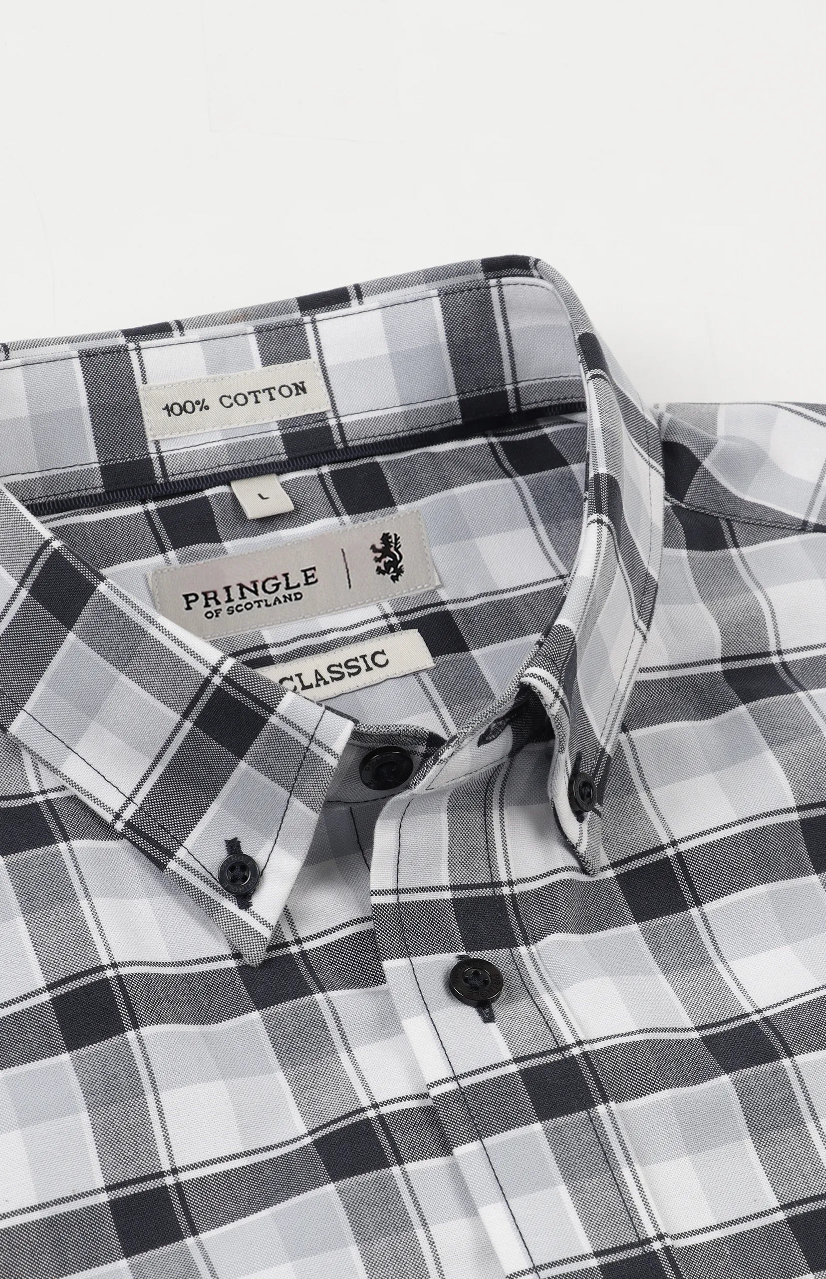 Pringle Mens Lucas Oxford Check Long Sleeve Classic Shirt In Navy