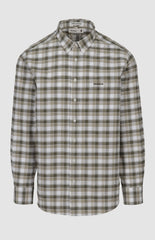 Pringle Mens Lucas Oxford Check Long Sleeve Classic Shirt In Olive