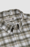 Pringle Mens Lucas Oxford Check Long Sleeve Classic Shirt In Olive