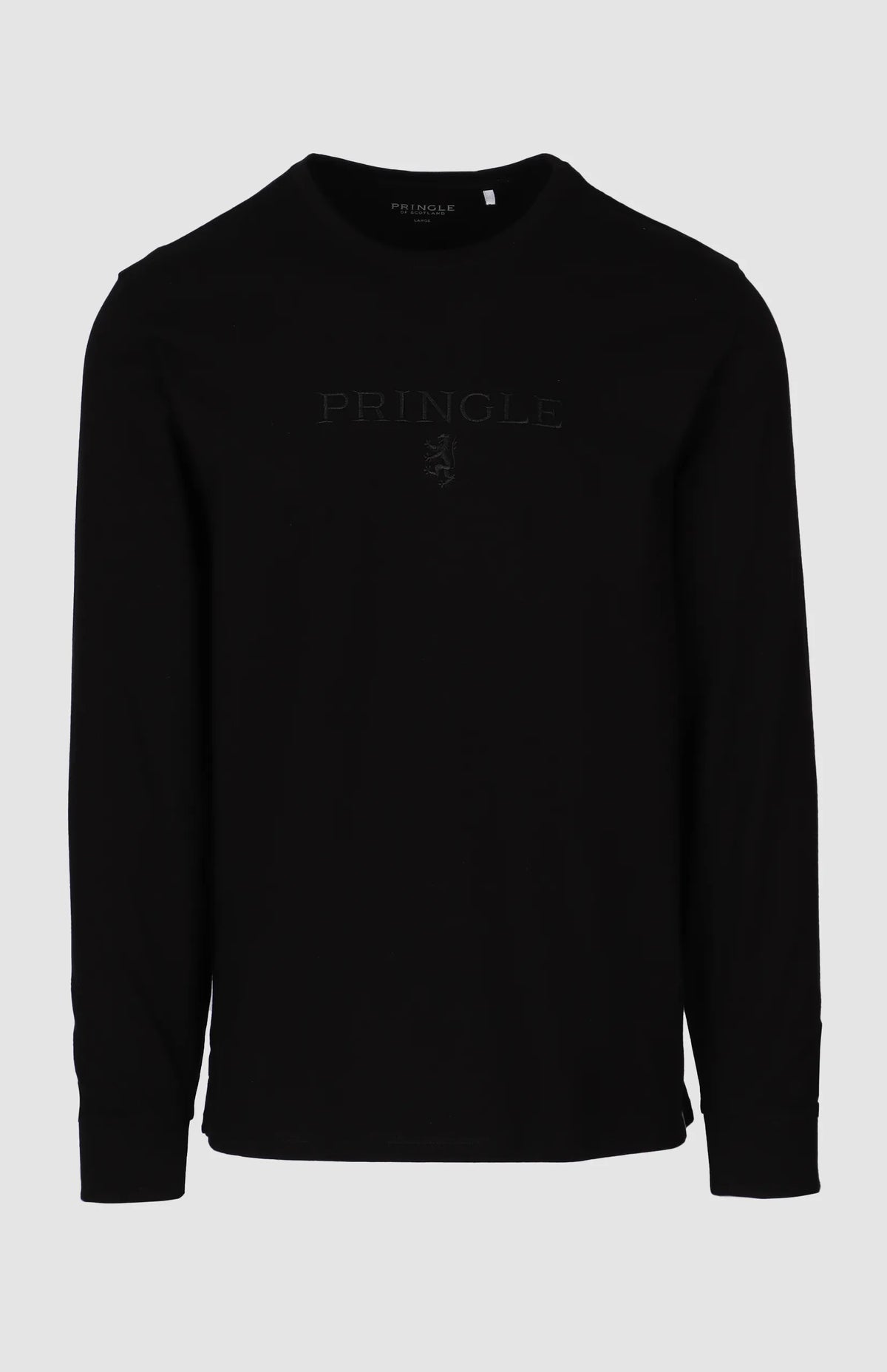 Pringle Mens Ethan Embroidery Long Sleeve T-Shirt In Black