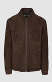 Pringle Mens Elijah Suede Jacket In Dark Brown
