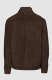 Pringle Mens Elijah Suede Jacket In Dark Brown