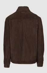 Pringle Mens Elijah Suede Jacket In Dark Brown