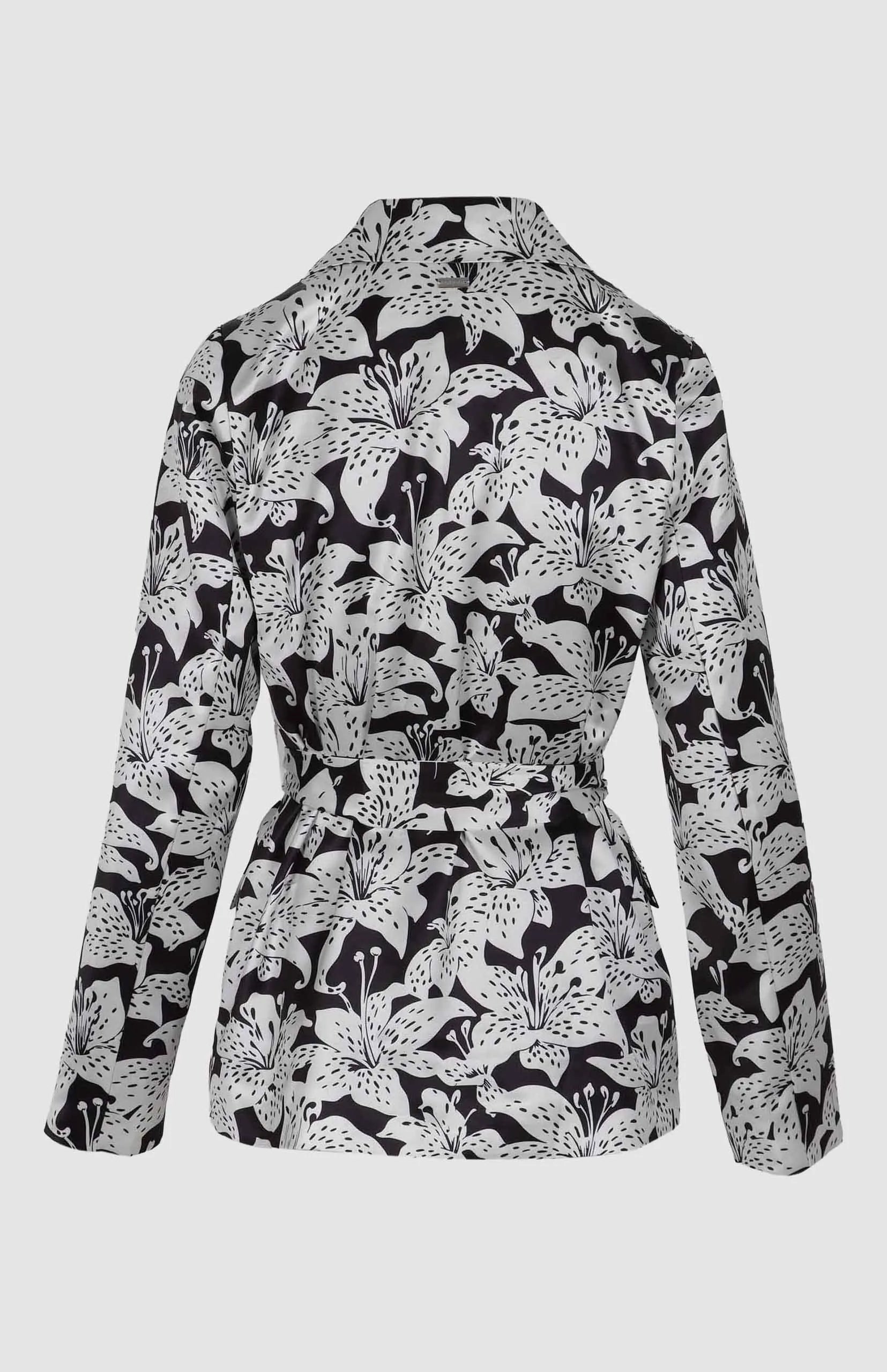 Pringle Womens Lia Tie Belt Jacket In Black & White