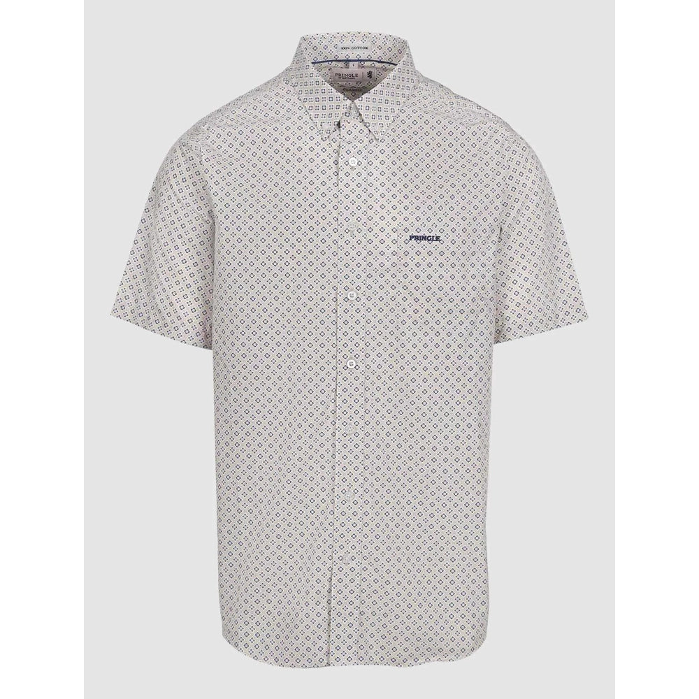 Pringle Mens Wesley Printed  Classic T-Shirt In Stone