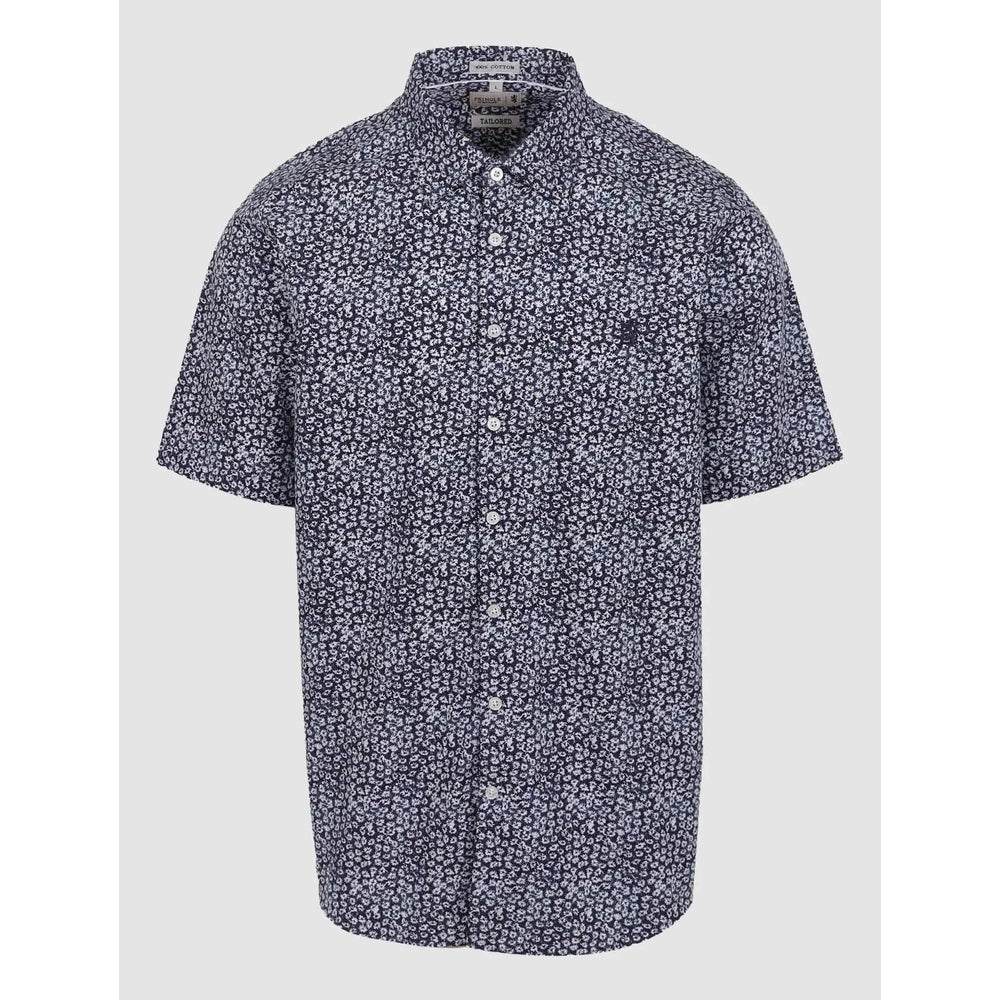 Pringle Mens Trevor Printed Tailored Shirt In Navy