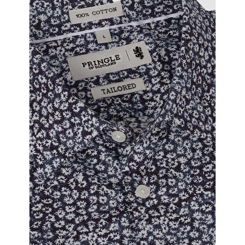 Pringle Mens Trevor Printed Tailored Shirt In Navy