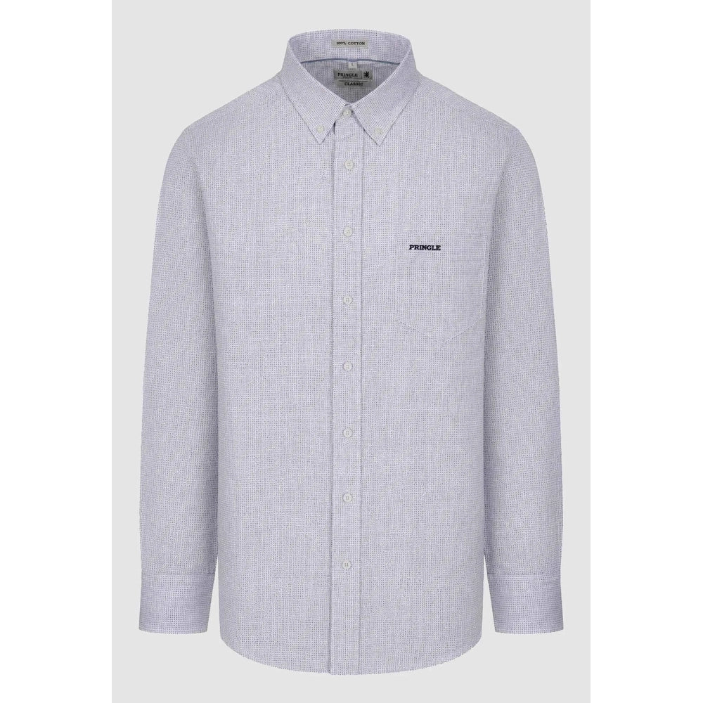 Pringle Mens Harrison Printed Classic Shirt In Light Blue