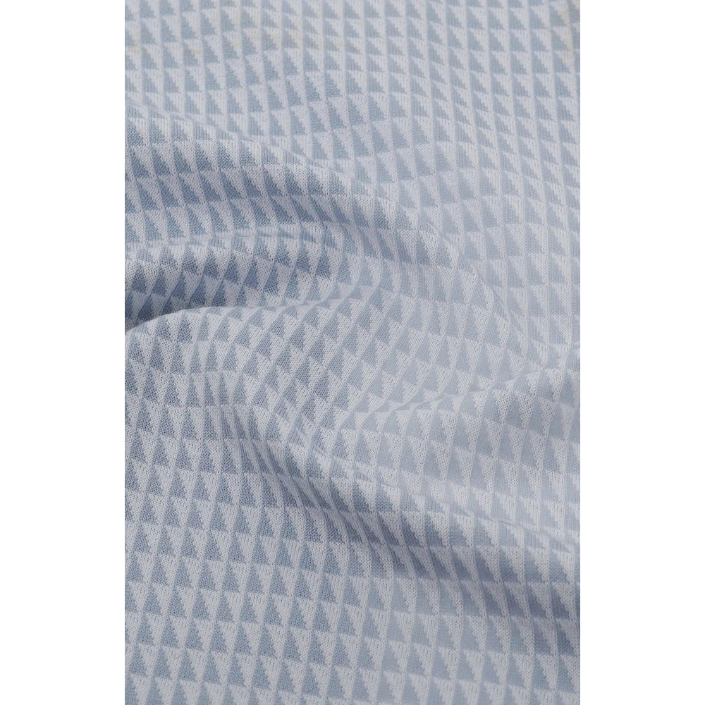 Pringle Mens Amos Jacquard Mercerised Golfer In Light Blue
