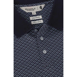 Pringle Mens Preston Printed Mercerised Golfer In Navy