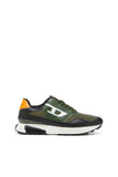 Diesel Mens S-Tame-D Running Black And Green And Orange Sneaker