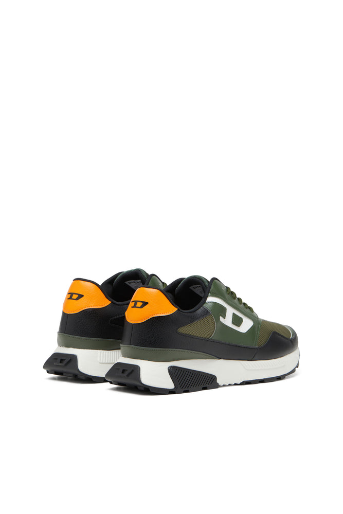 Diesel Mens S-Tame-D Running Black And Green And Orange Sneaker