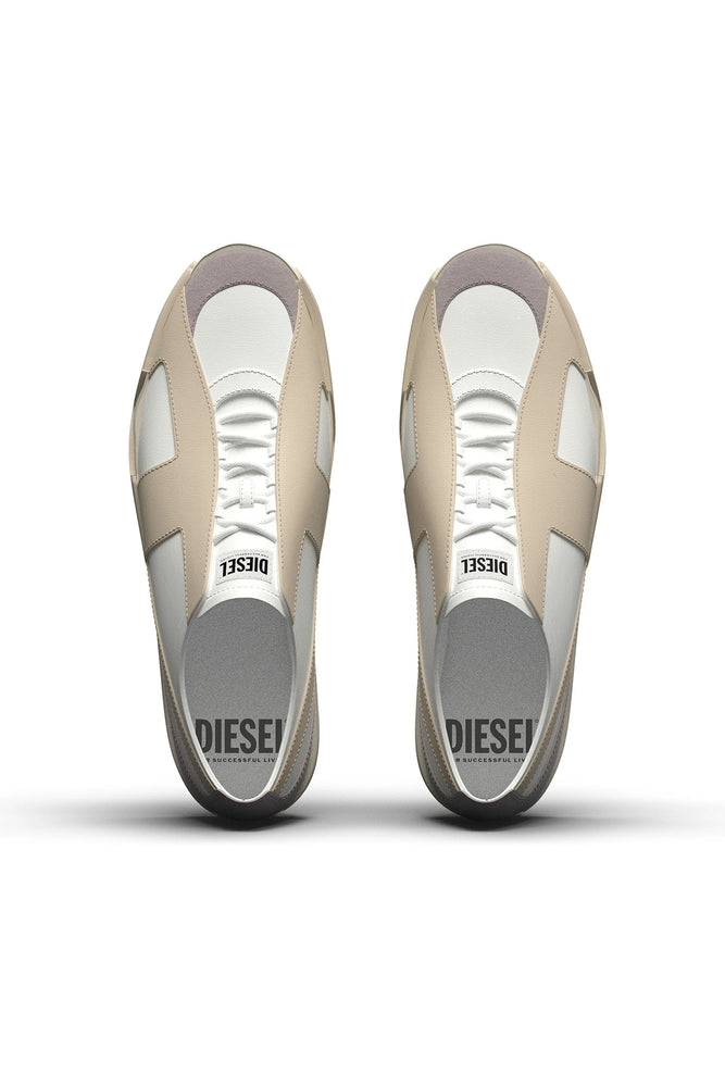Diesel Mens S-Slante-D Low Sneakrs In White and Brown