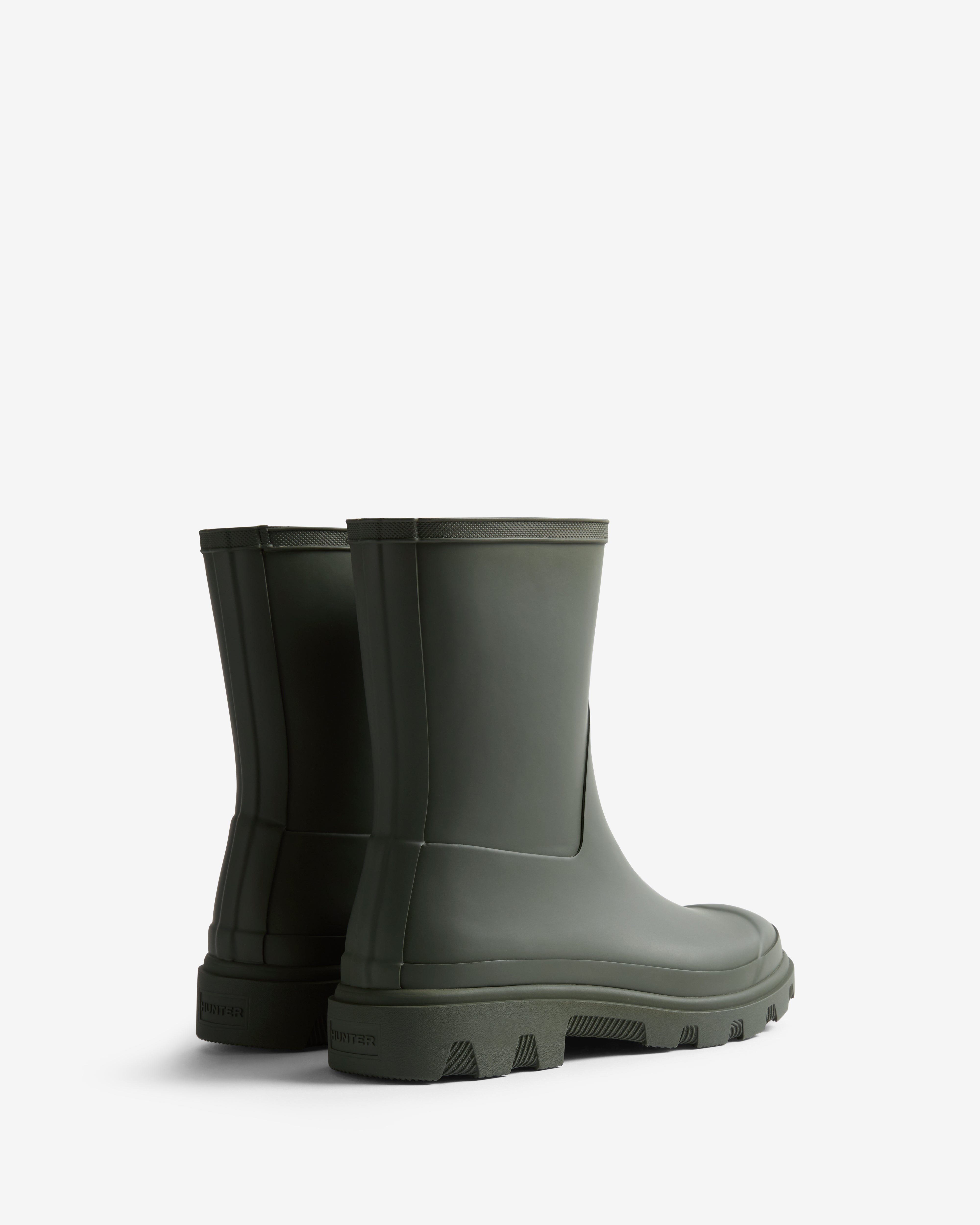 Hunter Womens Downpour Short Boots In Dark Olive