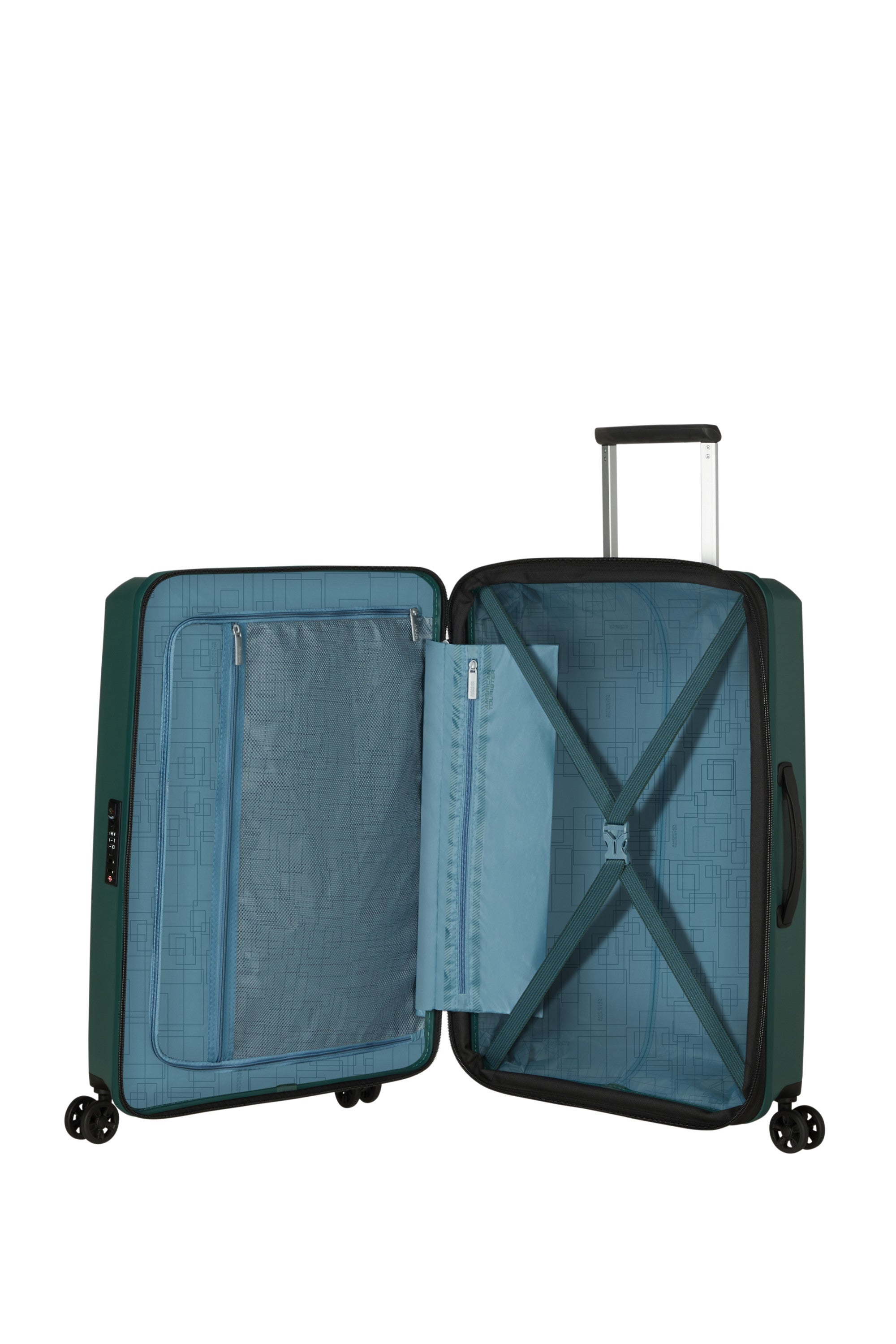 American Tourister Aerostep Spinner In Deep Forest Green