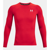 Under Armour Mens Heat Gear Compression Long Sleeves T-Shirt In Red