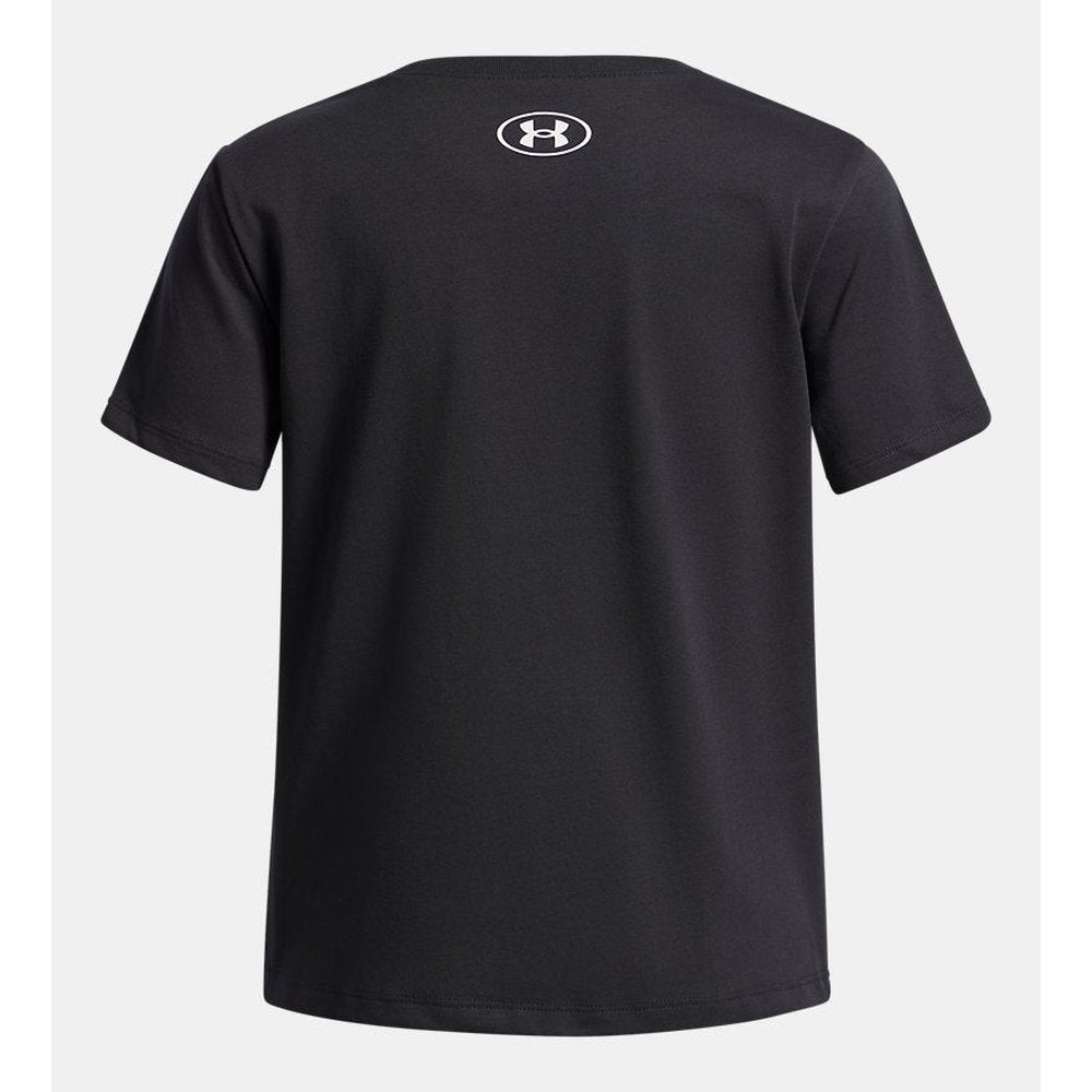 Under Armour Girls Big Logo Short Sleeves T-Shirt In Black/White