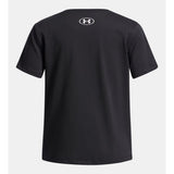 Under Armour Girls Big Logo Short Sleeves T-Shirt In Black/White