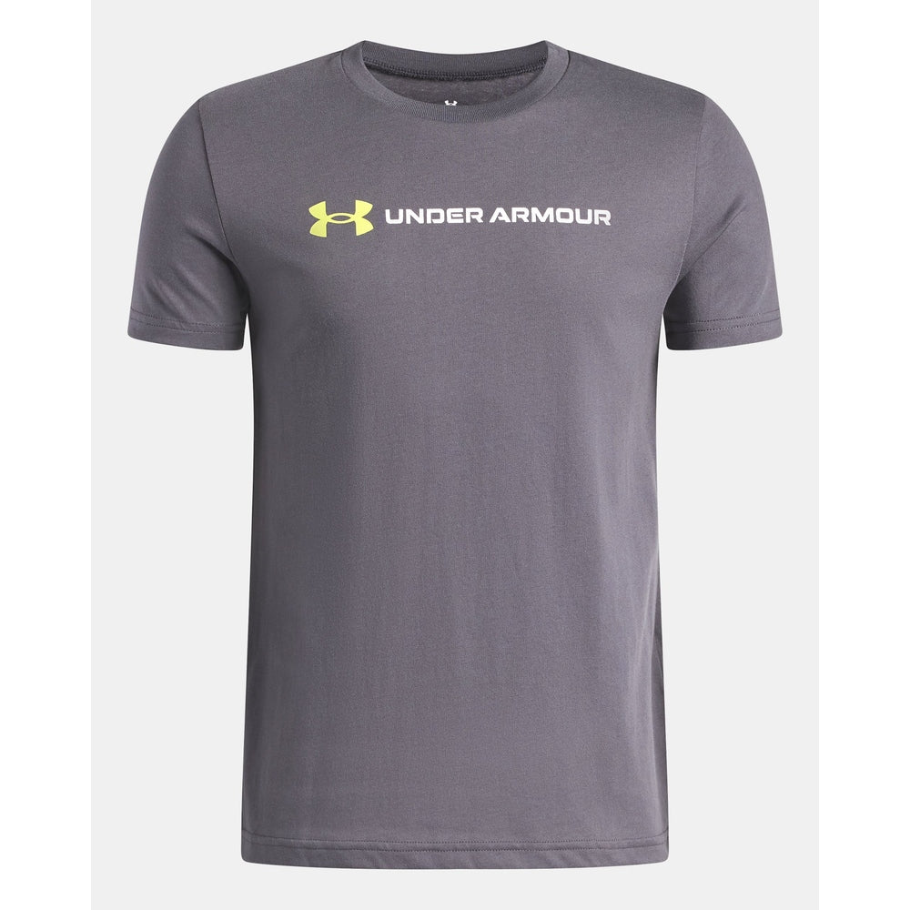 Under Armour Kids Logo Wordmark Short Sleeve T-Shirt In Castlerock