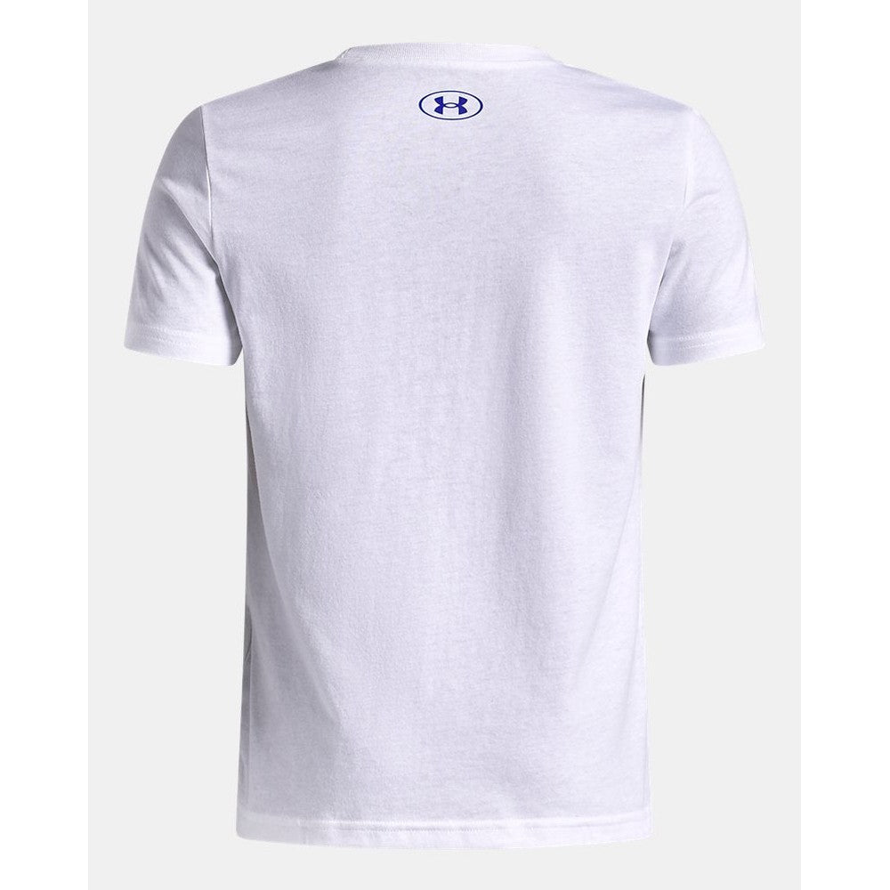 Under Armour Kids Logo Wordmark Short Sleeve T-Shirt In White