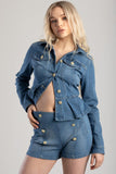 Sissy boy Ladies High Waist Flat Fron Shorts In Light Vintage