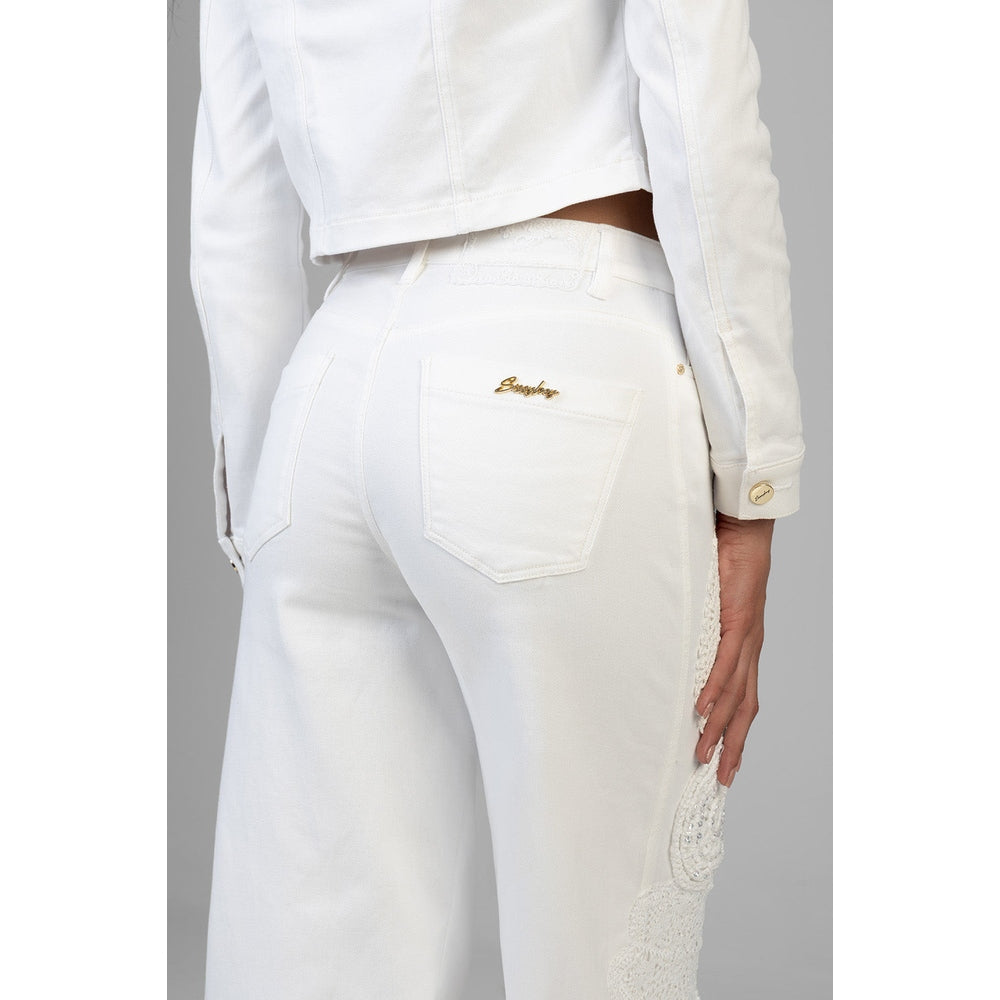 Sissy Boy High Waisted Wide Leg Jeans In White