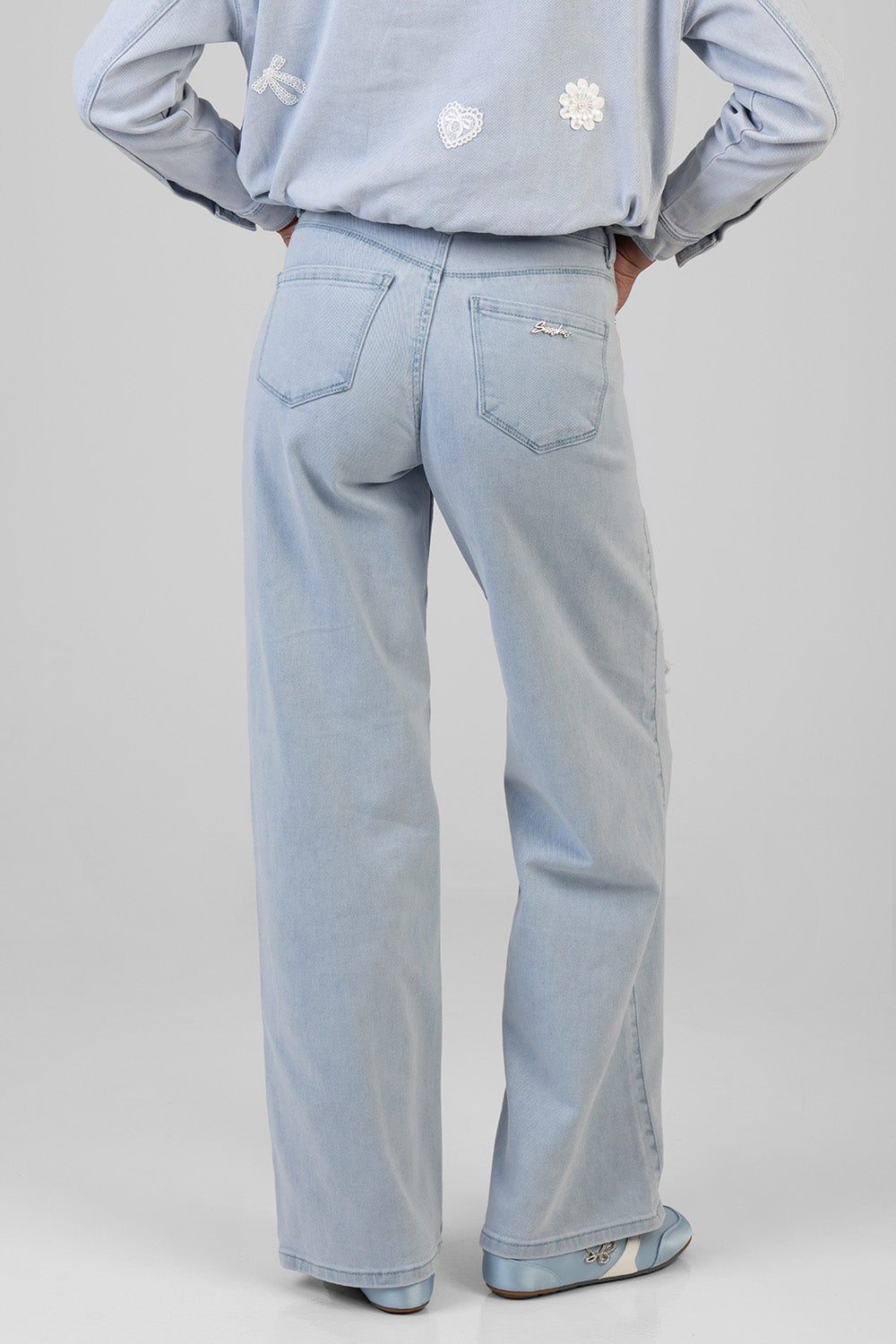 Sissy Boy Kiera Wide Leg Jeans In Light Vintage