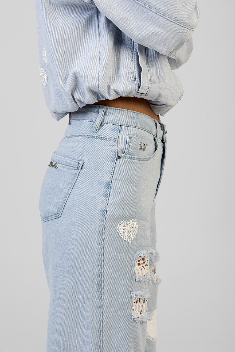 Sissy Boy Kiera Wide Leg Jeans In Light Vintage